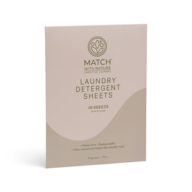 Match with Nature Fragrance Free Travel Laundry Sheets