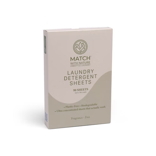 Match with Nature Fragrance Free Laundry Detergent Sheets Home Pack