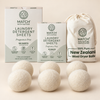 Fragrance Free Complete Unbottled Laundry Bundle: 90-sheet Drawer Pack, 10-sheet Travel Pack and 6 New Zealand wool dryer balls