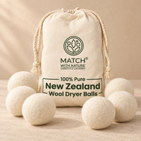 100% New Zealand Wool Dryer Balls | Reusable Dryer Ball Set (6 Pack)