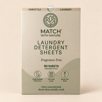 Hojas de detergente para ropa – Sin fragancia (90 hojas, hasta 180 cargas)