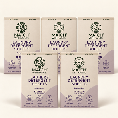Five Match with Nature Lavender Travel Packs (5 × 10 sheets)