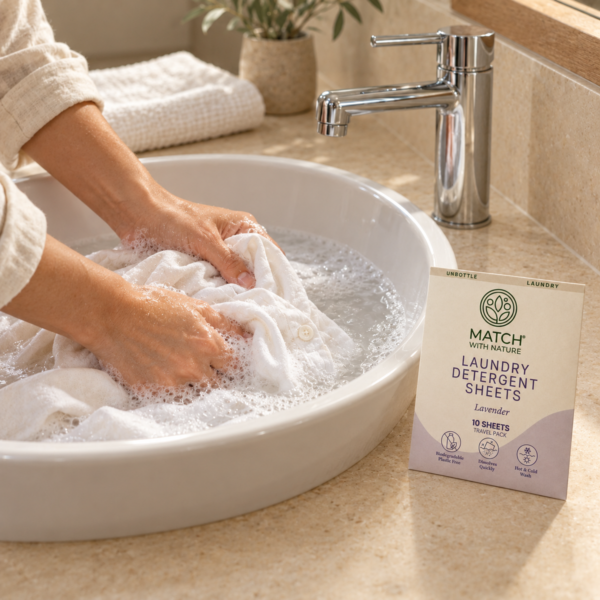 Travel Laundry Sheets – Lavender | Travel Pack (10 Sheets)