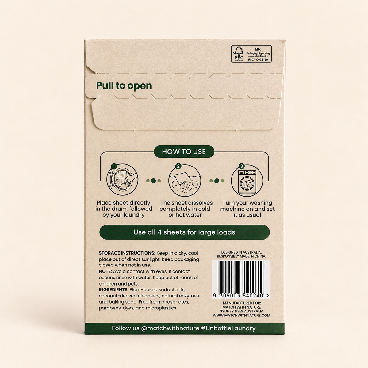 Single-Wash Laundry Sheets – Fragrance Free | Guest Packs