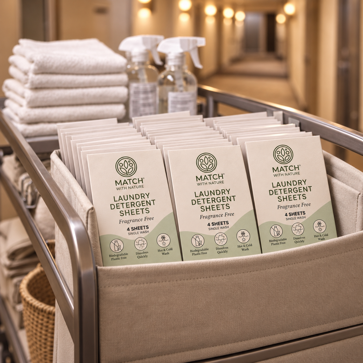 Hojas de detergente para lavandería de un solo uso – Caja (Paquete de 100)