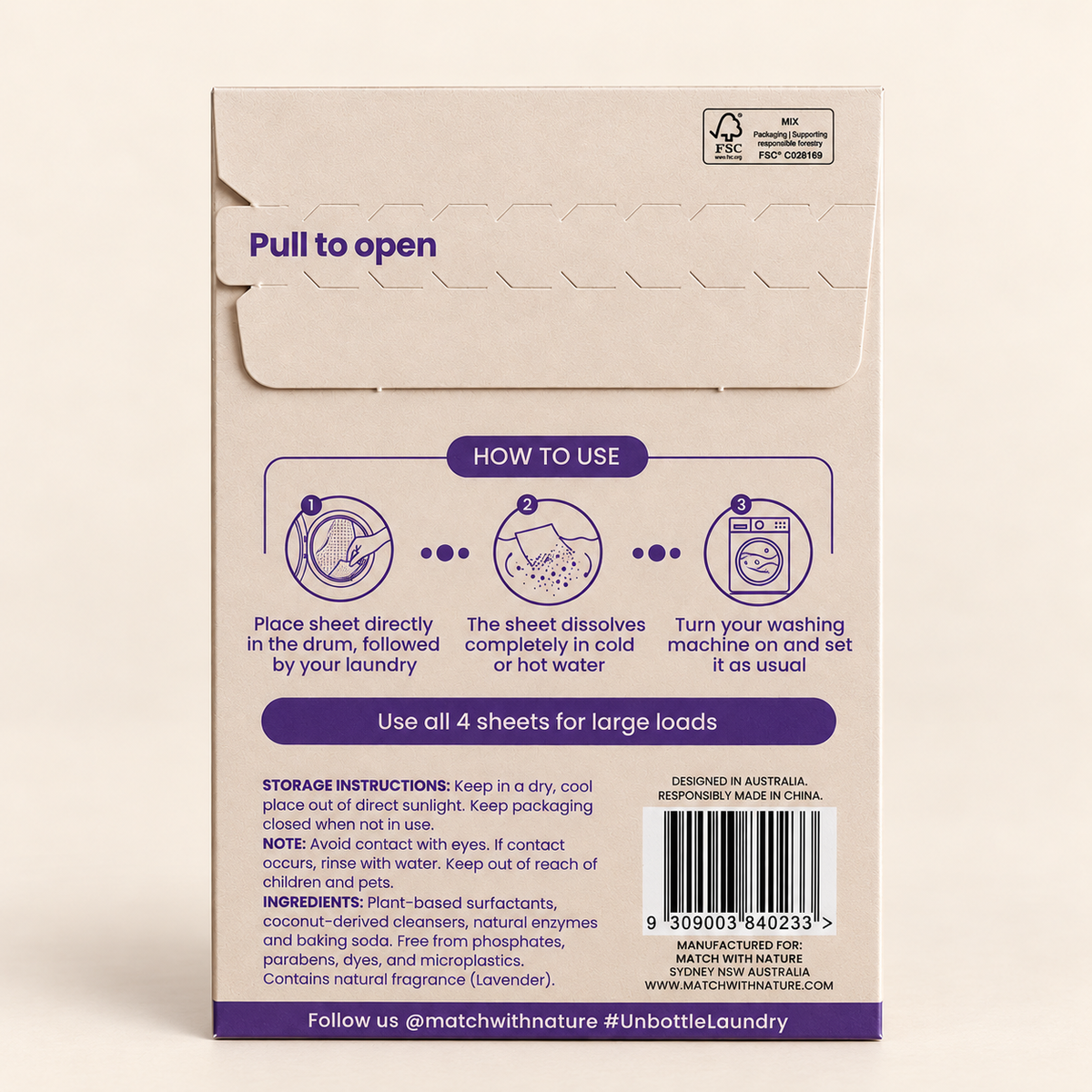 Single-Wash Laundry Sheets – Lavender | Guest Packs